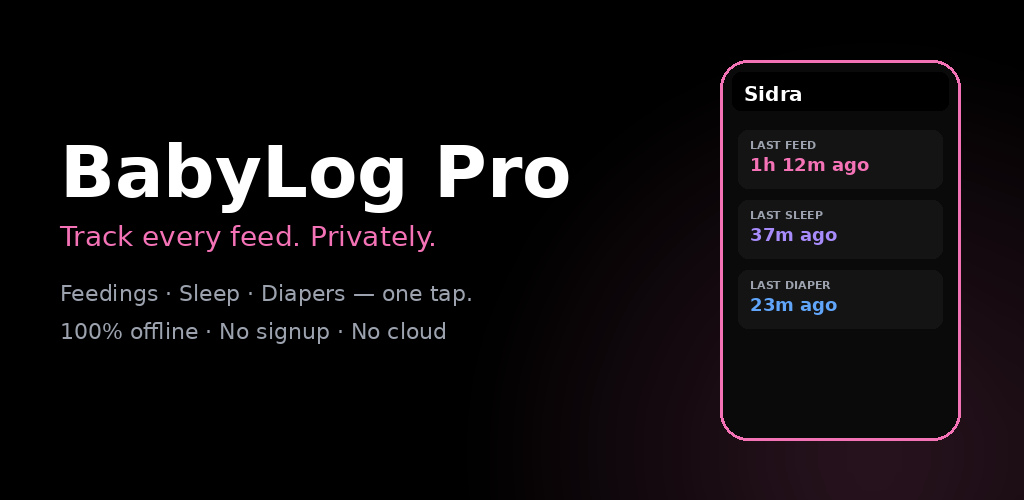 BabyLog Pro feature graphic