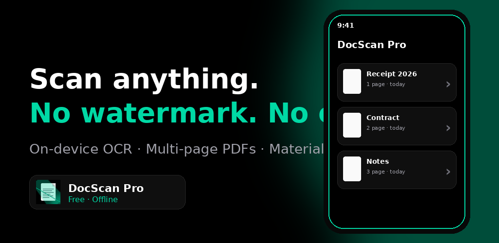 DocScan Pro feature graphic