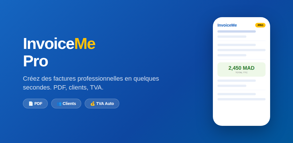 InvoiceMe Pro feature graphic