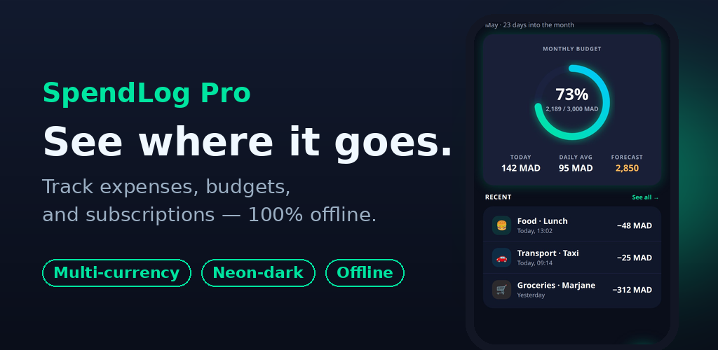 SpendLog Pro feature graphic